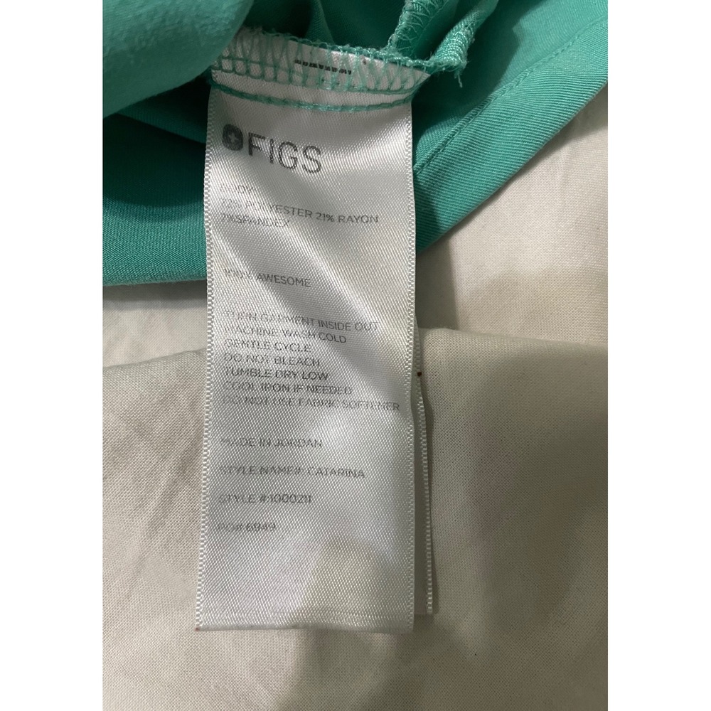 Figs surgical green Scrub Set with Pink Drawstring XL top L bottom - Picture 4 of 13
